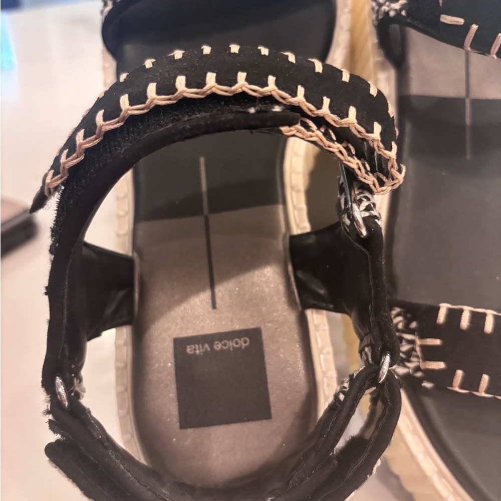 Dolce Vita Debra Sandals Black White Nubuck. Size 10 - Picture 6 of 10